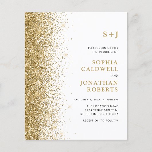 Budget allemaal in één monogram Glitter Wedding In (Voorkant)