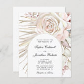 Budget allemaal in One Boho Pink Rose Wedding Invi (Voorkant / Achterkant)