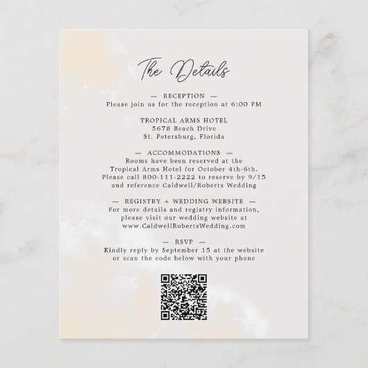 Budget Alles in een Boho Blush Bloemen Bruiloft Ui (Achterkant)