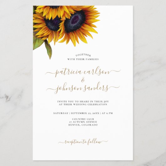 Budget alles in één foto details bruiloft uitnodig flyer (Voorkant)