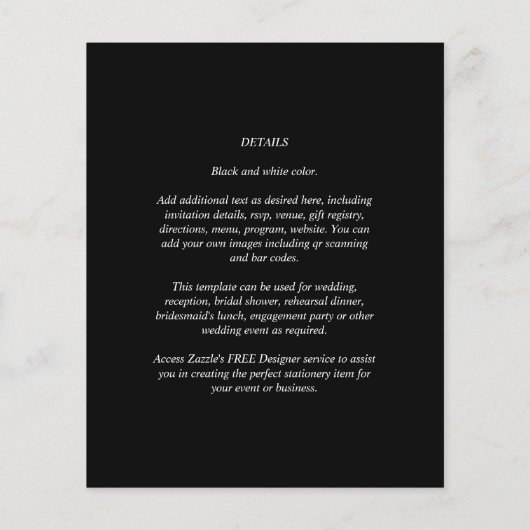 Budget Alles in Eén Huwelijks RSVP Details Cadeau  Flyer (Achterkant)