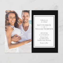 Budget alles in één klassieke foto bruiloft uitnod