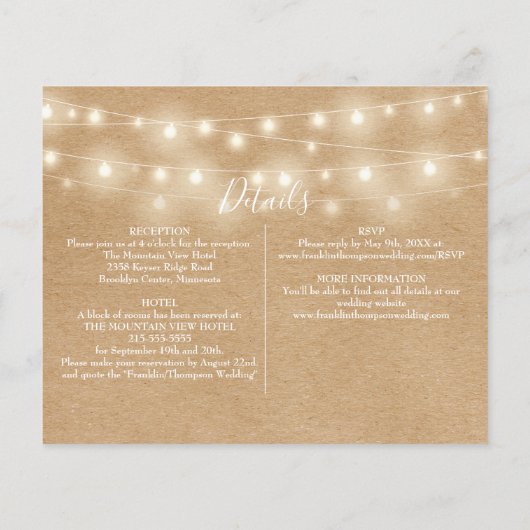 Budget alles in één Kraft foto bruiloft uitnodigen (Achterkant)