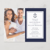 Budget alles in één nautische foto bruiloft uitnod (Voorkant)