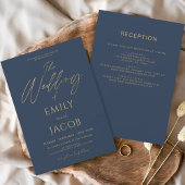 Budget Alles in een Navy Blue Gold Wedding Script