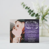 Budget alles in één Paarse houten foto bruiloft ui (Staand voorkant)