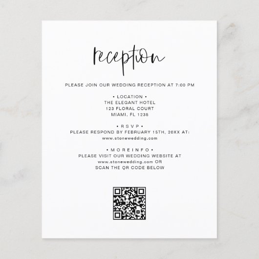 Budget Alles in één QR Code Bruiloft van Minimalis (Achterkant)