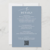Budget alles in één + QR code Dusty Blue Wedding Kaart (Achterkant)