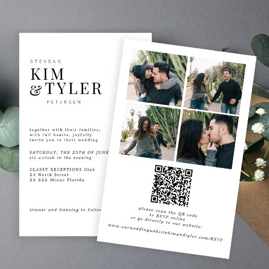Budget alles in één QR RSVP foto bruiloft Uitnodig