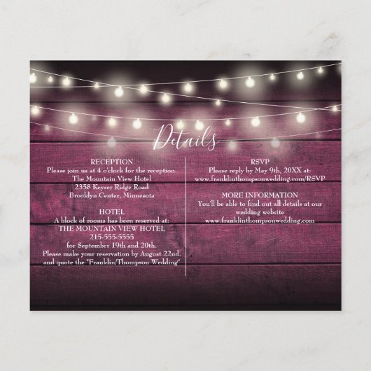 Budget alles in één rode rustieke foto bruiloft ui (Achterkant)