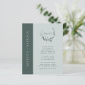 Budget Alles In Een Sage Emerald Huwelijksuitnodig (Staand voorkant)