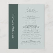 Budget Alles In Een Sage Emerald Huwelijksuitnodig (Achterkant)
