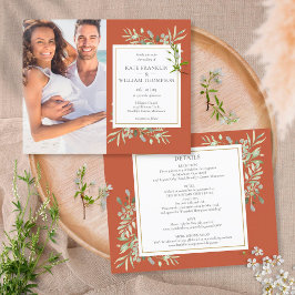 Budget Alles In Eén Terracotta Foto Bruiloft