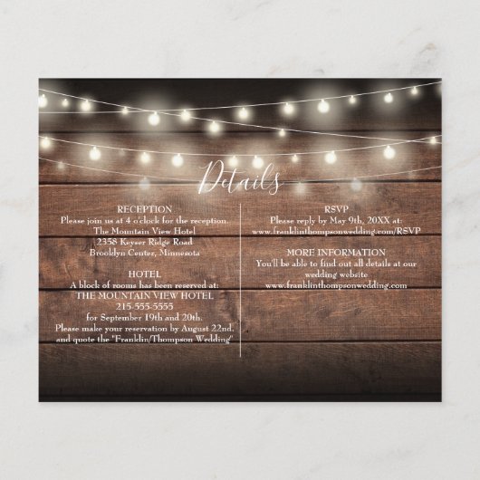 Budget Alles In Één Uitnodiging Voor Herfst Bruilo (Achterkant)