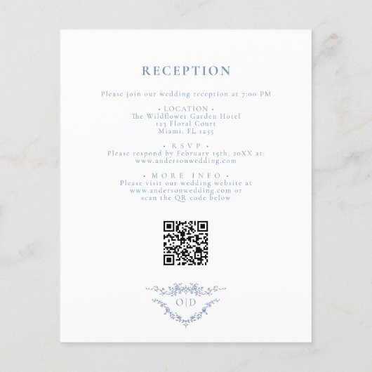 Budget alles in één Victoriaans QR code bruiloft (Achterkant)