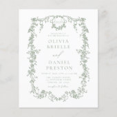 Budget alles in één Victoriaans QR-code Groene bru Flyer (Voorkant)