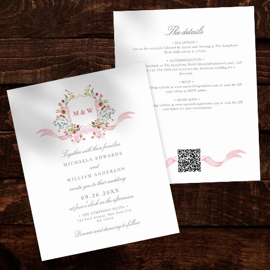 Budget alles in één Waterverf Regency Crest bruilo