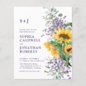 Budget Alles in Een Zonnebloem Lavendel Huwelijk (Voorkant)