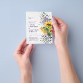 Budget Alles in Een Zonnebloem Lavendel Huwelijk Flyer (Hand)