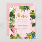 Budget Aloha Hawaii Tropical Gold Birthday Party (Voorkant / Achterkant)