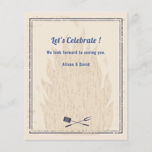 BUDGET American Flag 4th JULY BBQ Party Invitation Flyer (Achterkant)