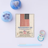 BUDGET American Flag 4th JULY BBQ Party Invitation Flyer (Enkel)