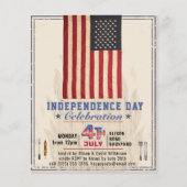 BUDGET American Flag 4th JULY BBQ Party Invitation Flyer (Voorkant)