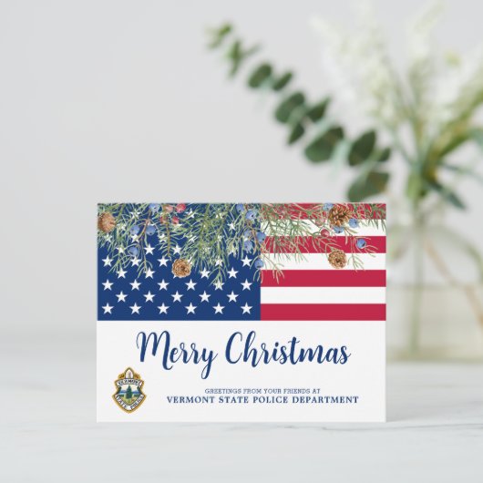 Budget American Flag Corporate Logo kerst Briefkaart (Staand voorkant)