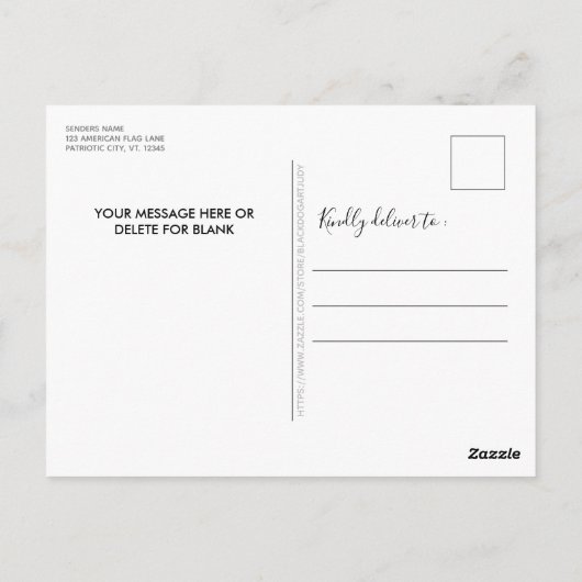 Budget American Flag Corporate Logo kerst Briefkaart (Achterkant)