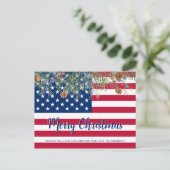 Budget American Flag Miltic Kerstpatriotic Briefkaart (Staand voorkant)