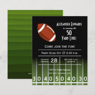 Budget American Football Birthday Invitation