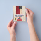 BUDGET Amerikaanse vlag 4e JULI BBQ Party nodigt u Flyer (Hand)