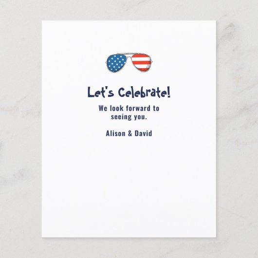 BUDGET Amerikaanse vlag 4e JULI BBQ Party nodigt u Flyer (Achterkant)