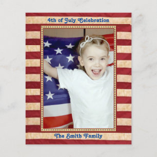 BUDGET Amerikaanse vlag 4e JULY BBQ Uitnodiging