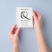 BUDGET Ampersand, eucalyptus QR bruiloft uitnodigi Flyer (Hand)