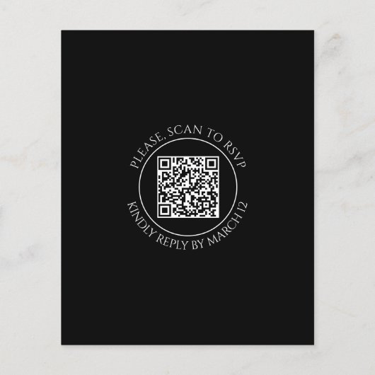 BUDGET Ampersand, eucalyptus QR bruiloft uitnodigi Flyer (Achterkant)