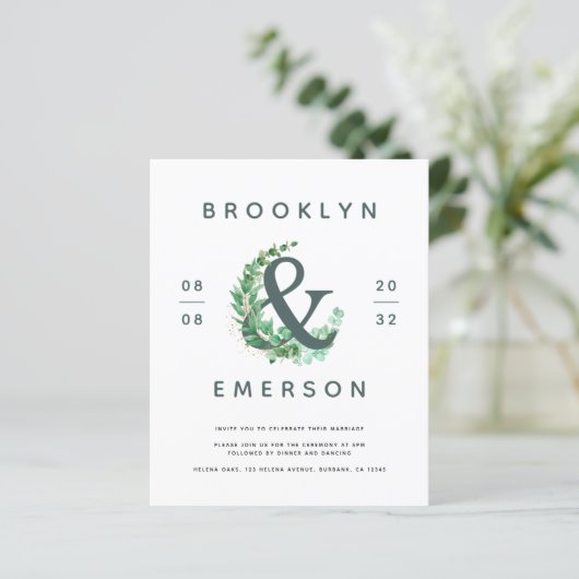 Budget Ampersand Eucalyptus Weddenschap (Staand voorkant)