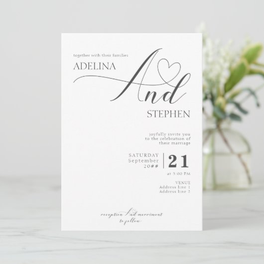 Budget Ampersand Minimalistisch Elegant Script Bru Kaart (Staand voorkant)