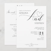 Budget Ampersand Minimalistisch Elegant Script Bru Kaart (Voorkant / Achterkant)