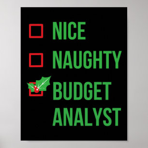 Budget Analyst Funny Pajama kerstcadeau Poster