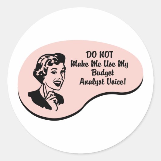 Budget Analyst Voice Ronde Sticker (Voorkant)
