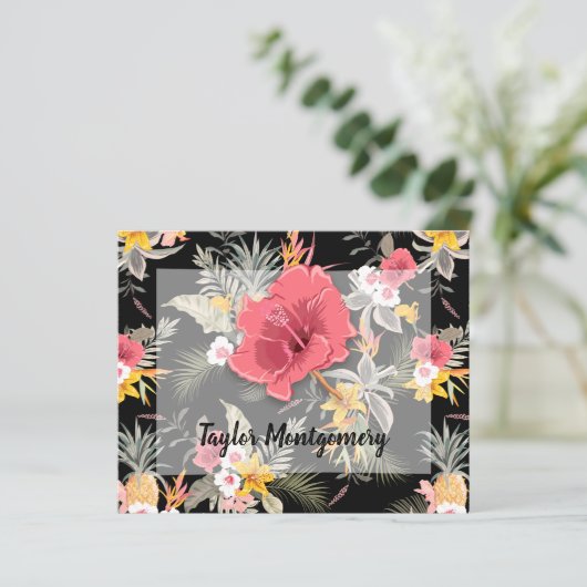 Budget ananas Tropische Floral Hartelijk dank (Staand voorkant)