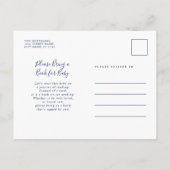 Budget Anchor Blue Nautical Floral Baby shower Uitnodiging Briefkaart (Achterkant)