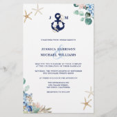 Budget Anchor Greenery Floral Wedding Invitation (Voorkant)