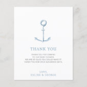 Budget Anchor Nautical Baby shower Dank u (Voorkant)