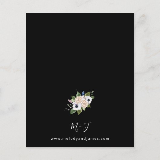 Budget Anemone White Floral Wedding - Black Flyer (Achterkant)