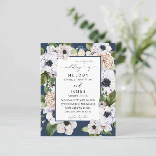 Budget Anemone White Floral Wedding - Blue (Staand voorkant)