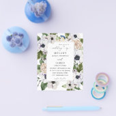 Budget Anemoon Witte Bloemige Bruiloft Flyer (Enkel)