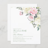 Budget Antiek Roos Bridal Shower Invitation (Voorkant / Achterkant)