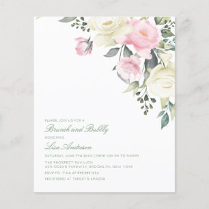 Budget Antiek Roos Bridal Shower Invitation